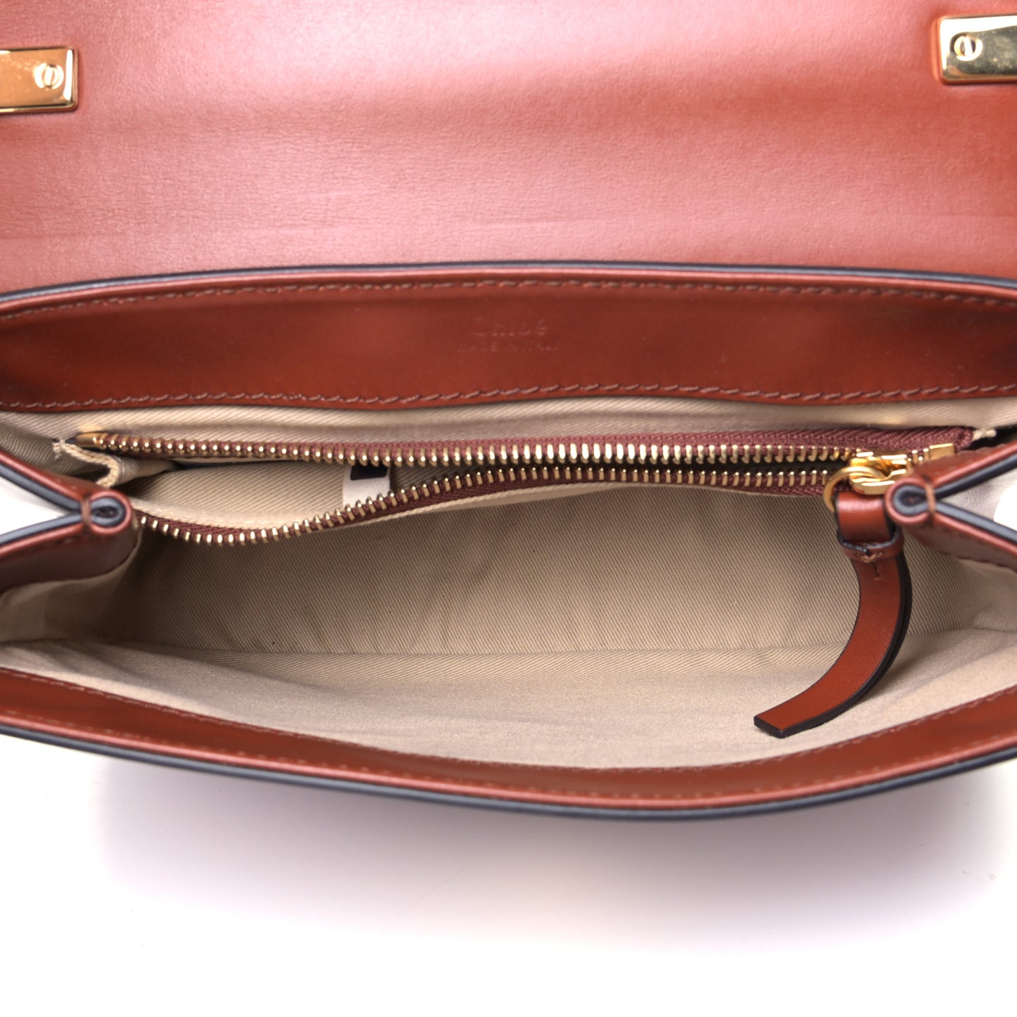Calfskin Small C Double Carry Sepia Brown