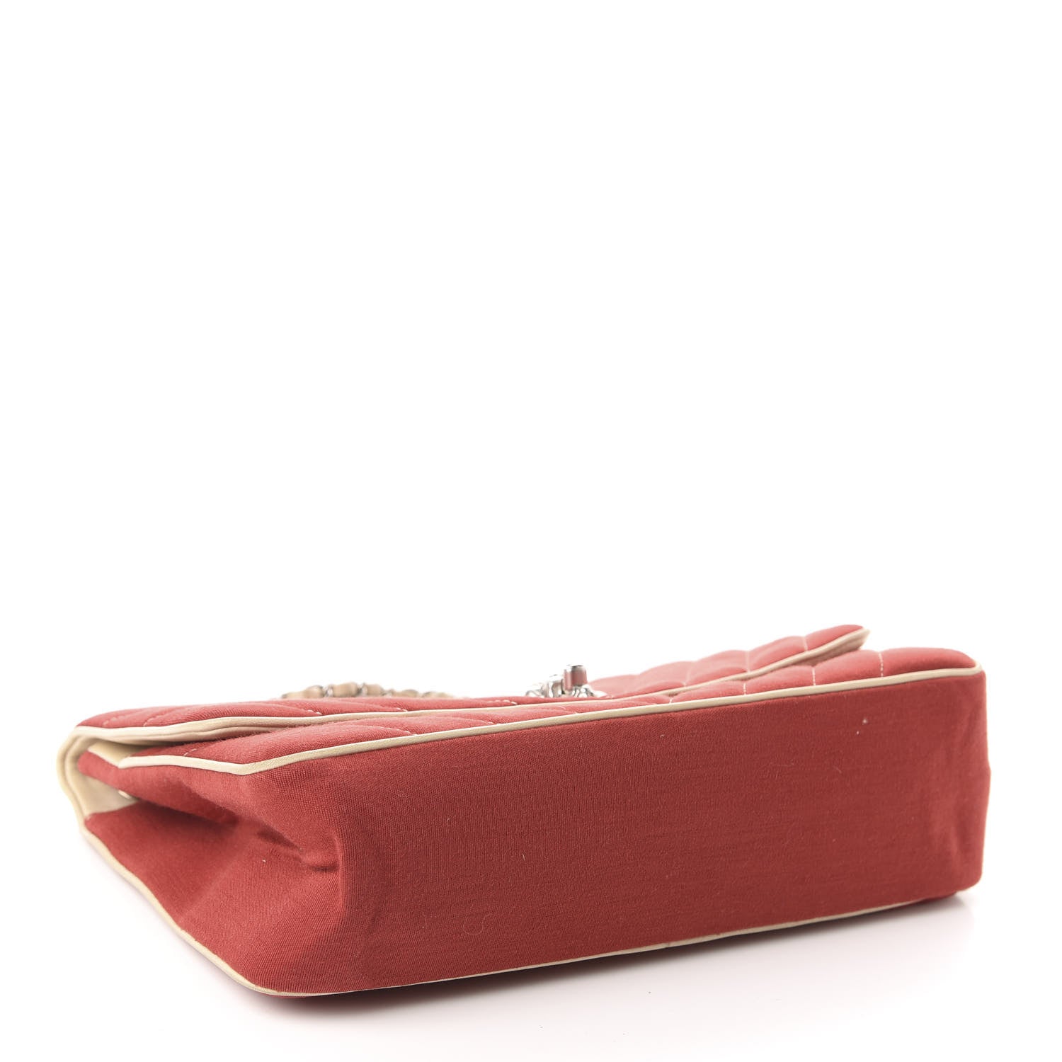 Chanel Jersey Chevron Leo Lion Jumbo Flap Red 4 of 13