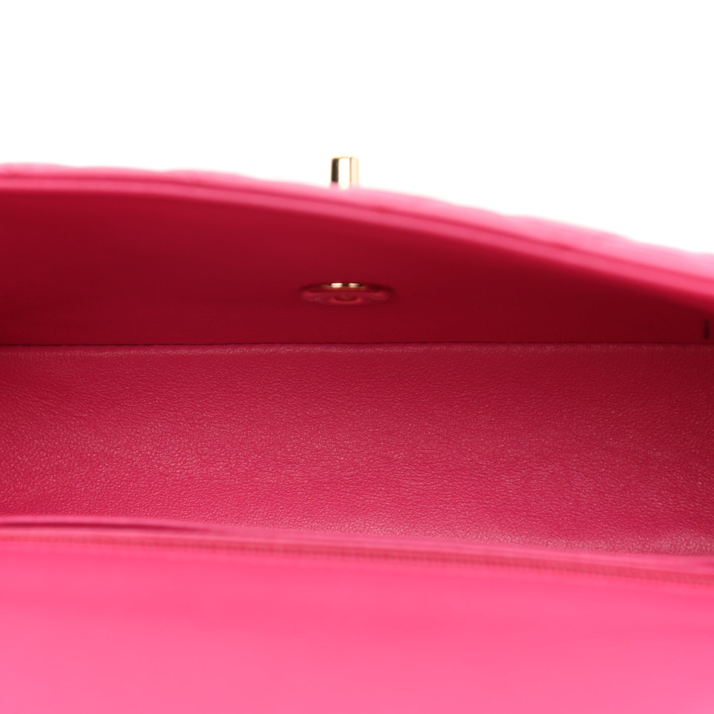 Lambskin Quilted Mini Rectangular Flap Fuchsia