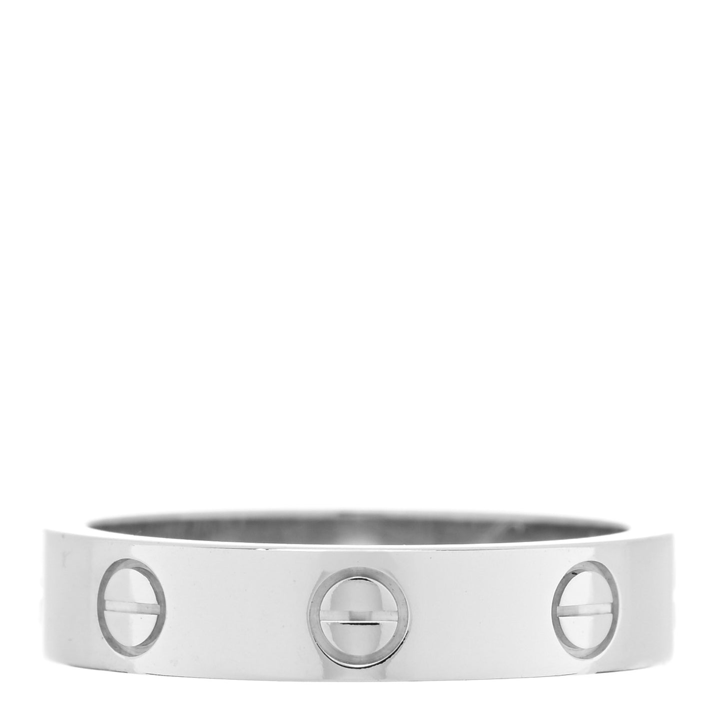 18K White Gold Diamond 4mm LOVE Wedding Band Ring 51 5.75