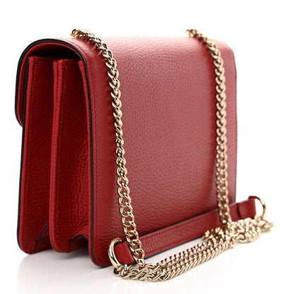 Gucci Dollar Calfskin Small Interlocking G Shoulder Bag Red 3 of 7