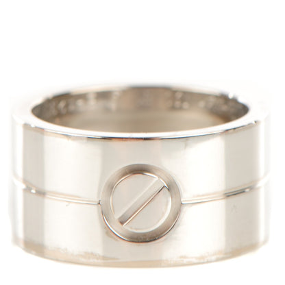 Cartier 18K White Gold 12mm Wide LOVE Ring 61 10 1 of 5