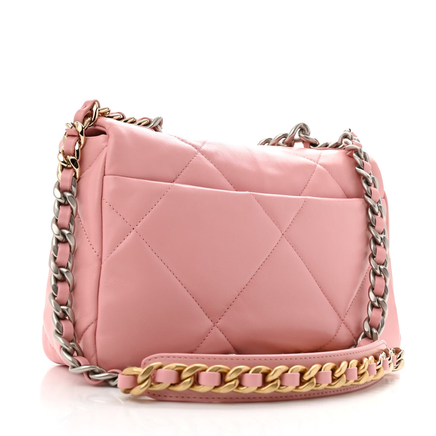 Lambskin Quilted Medium Chanel 19 Flap Light Pink