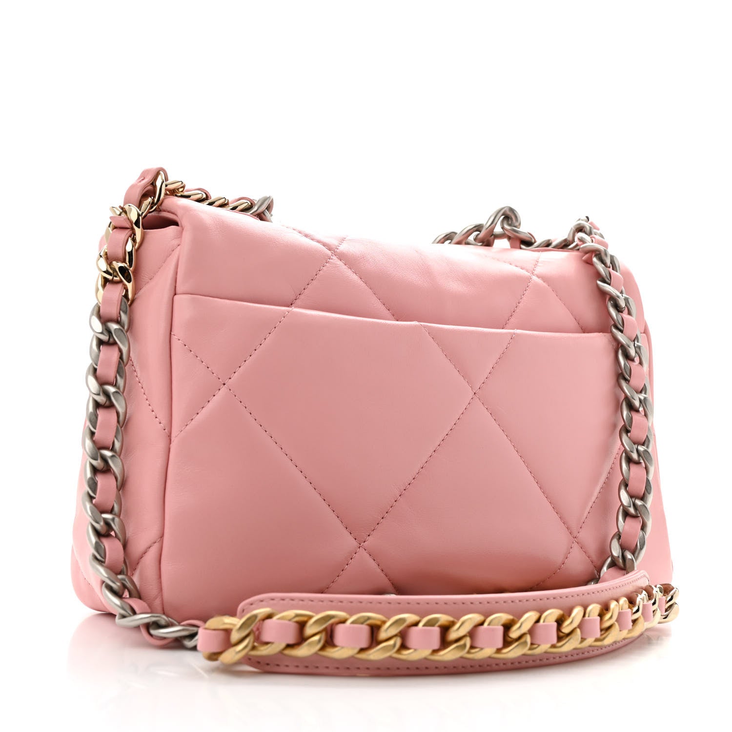 Chanel Lambskin Quilted Medium Chanel 19 Flap Light Pink 3 of 12