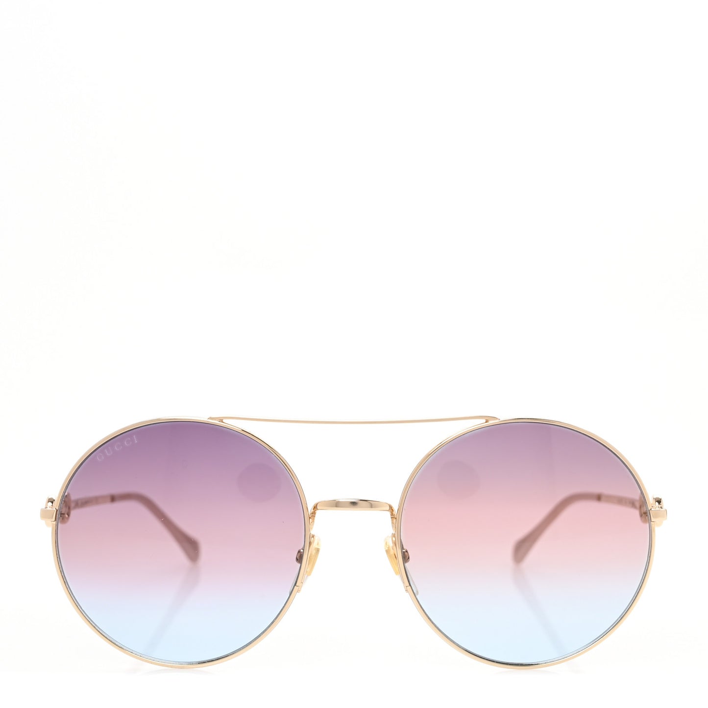 Metal Round Frame Horsebit Sunglasses GG0878S Gold