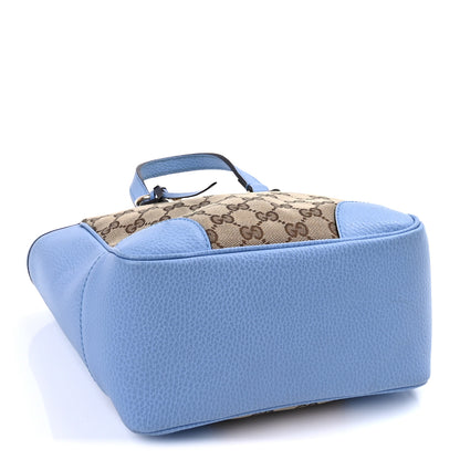 Gucci Monogram Dollar Calfskin Small Bree Tote Beige Ebony Mineral Blue 3 of 8