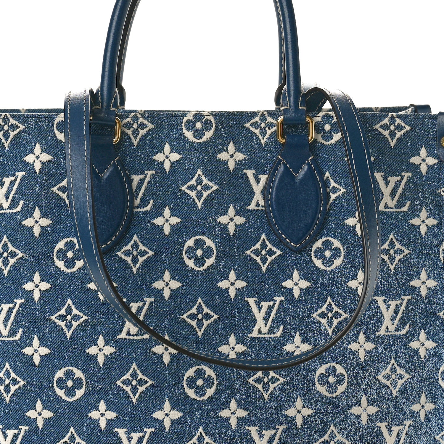 Louis Vuitton Monogram Jacquard Denim Onthego MM Bleu 7 of 9