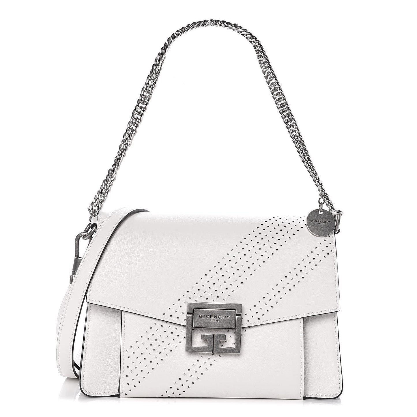 Lambskin Perforated Small GV3 Shoulder Bag White