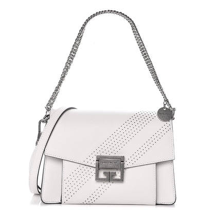 Givenchy Lambskin Perforated Small GV3 Shoulder Bag White 1 of 8