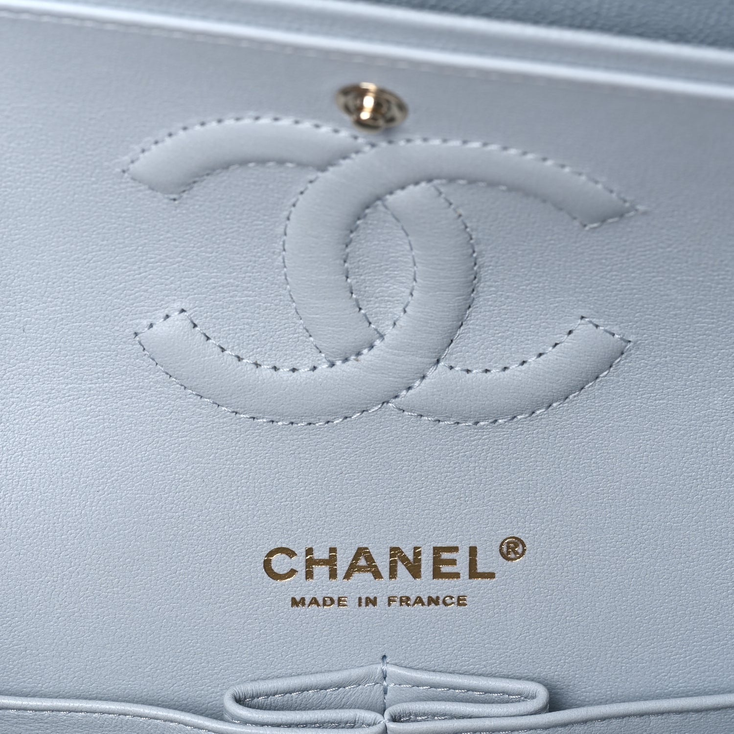 Chanel Caviar Quilted Medium Double Flap Light Blue 5 of 9