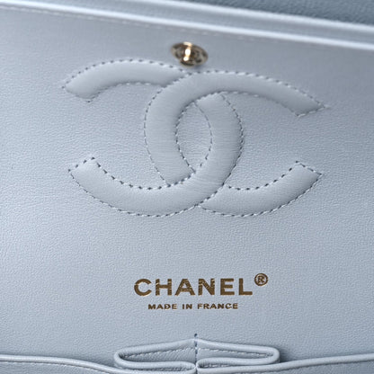 Chanel Caviar Quilted Medium Double Flap Light Blue 5 of 9