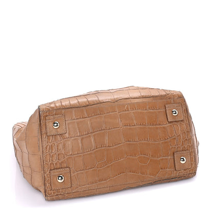 Mulberry Crocodile Embossed Calfskin Cecily Tote Biscuit Brown 3 of 7