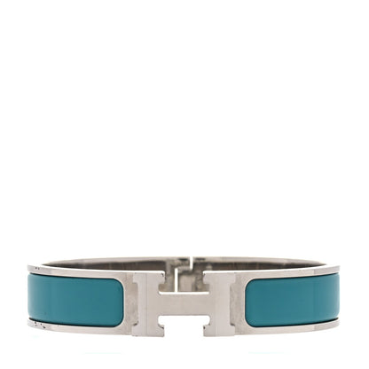 Hermes Enamel Narrow Clic Clac H Bracelet PM  Bleu Atoll 1 of 3
