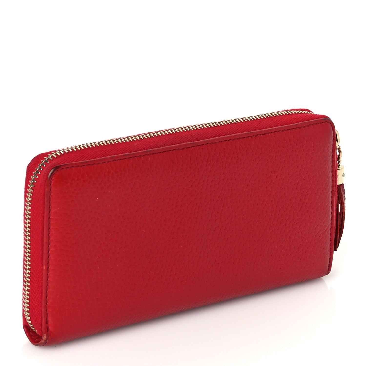 Gucci Pebbled Calfskin Soho Zip Around Wallet Red 3 of 8