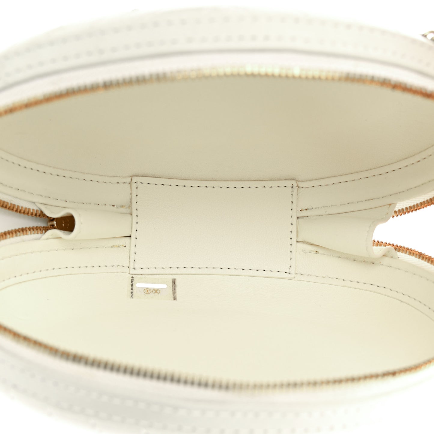 Embroidered Lambskin Chevron Quilted La Pausa Evening Bag White