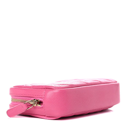 Chanel Caviar Quilted Small Curvy Pouch Cosmetic Case Pink 4 of 10