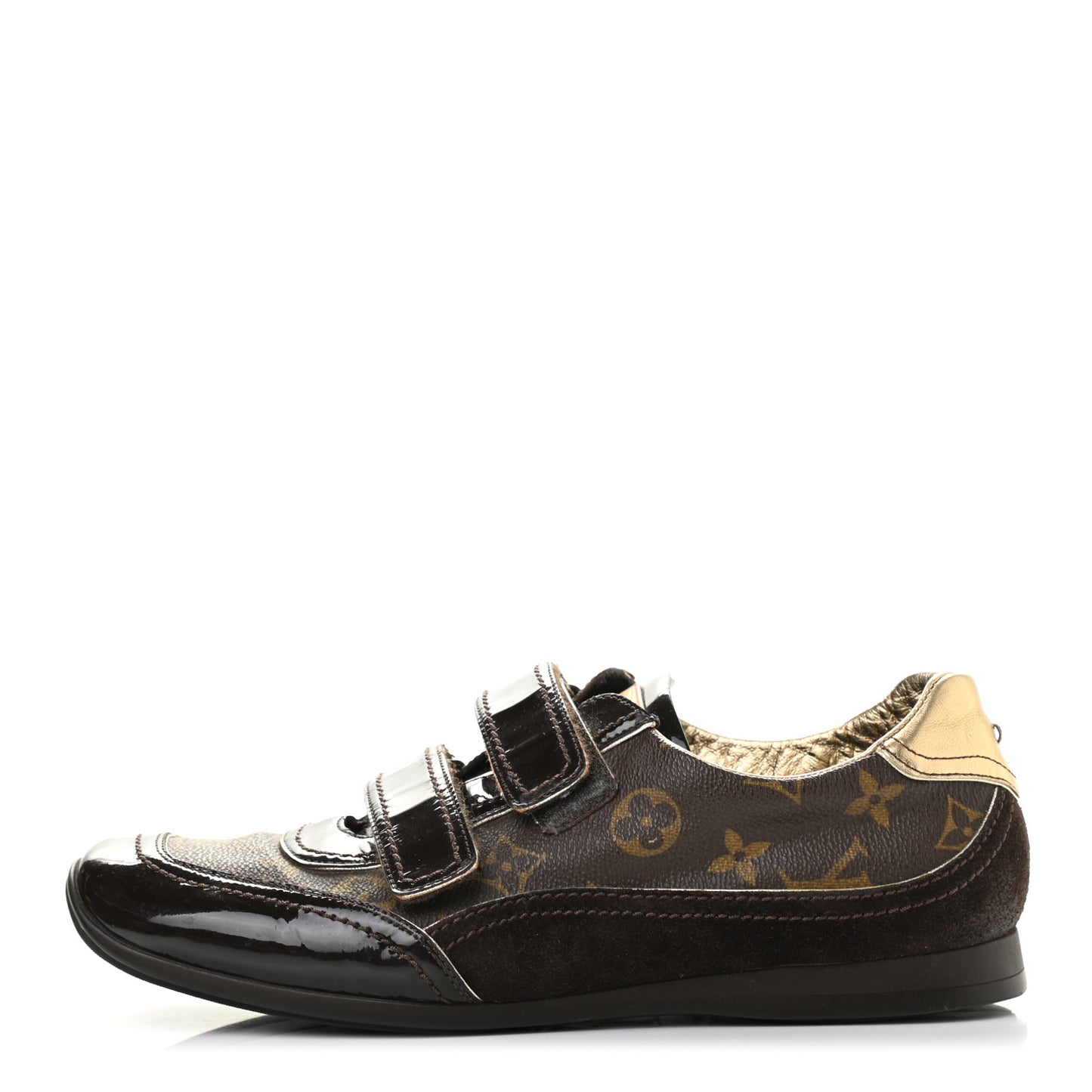 Monogram Suede Patent Speeding Velcro Sneakers 39