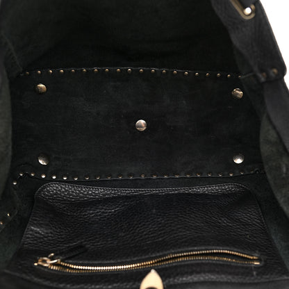 Valentino Garavani Pebbled Calfskin Medium Rockstud Tote Black 5 of 13