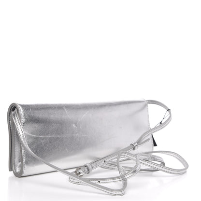 Saint Laurent Nappa Silk Fetiche Clutch Argento 3 of 15