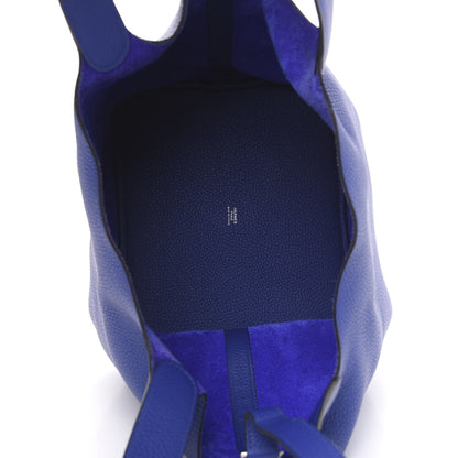 Hermes Taurillon Clemence Picotin Lock 26 GM Bleu Electrique 5 of 10
