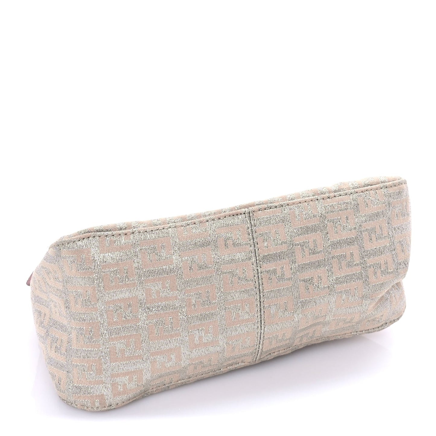 Metallic Jacquard Zucchino Suede Mini Mama Baguette  Cipria Argento Grigio