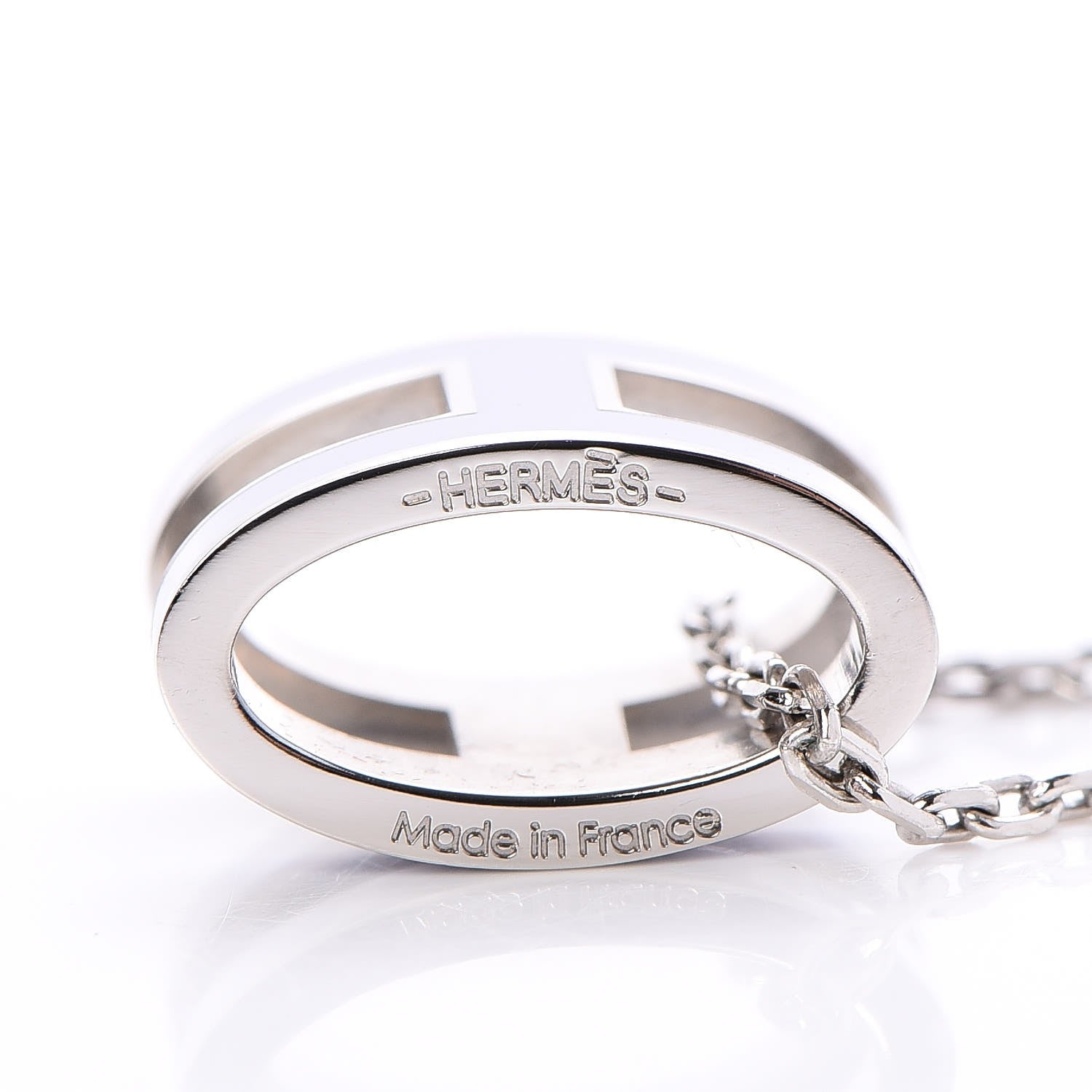 Hermes Lacquered Palladium Pop H Pendant Necklace Parme 5 of 6