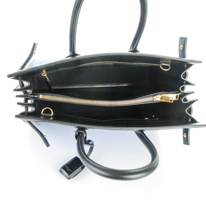 Saint Laurent Calfskin Bi-Color Small Sac De Jour Royal Blue Black 5 of 7