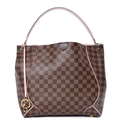 Louis Vuitton Damier Ebene Caissa Hobo Rose Ballerine 1 of 11
