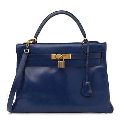 Hermes Box Kelly Retourne 32 Bleu Saphir 1 of 23