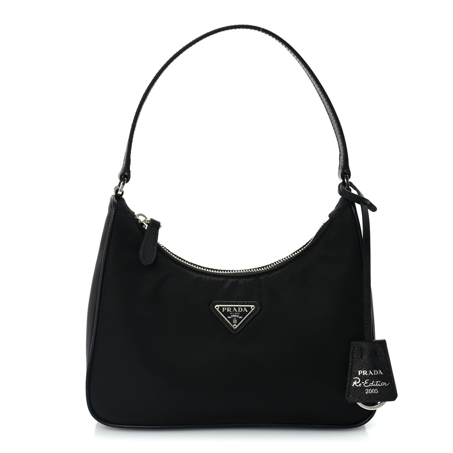 Tessuto Nylon Saffiano Mini Re-Edition 2005 Bag Black