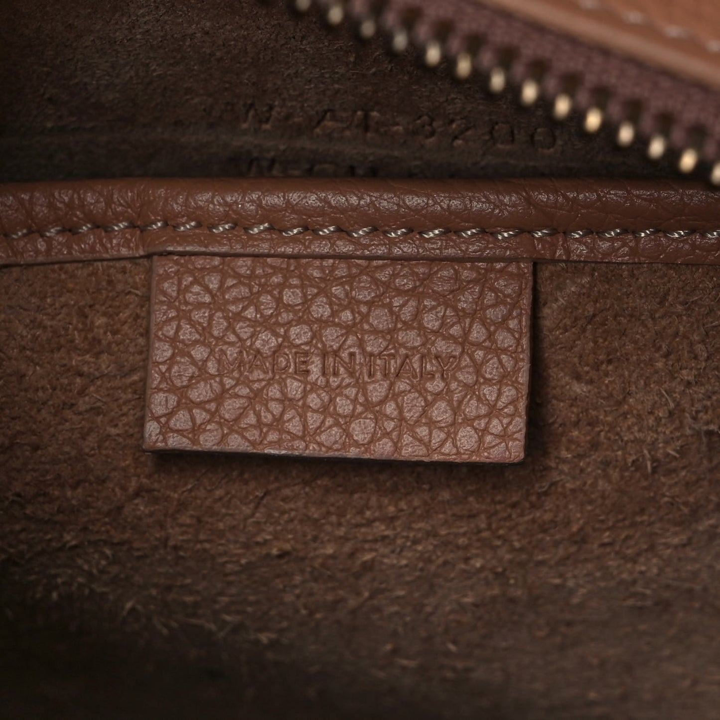 Drummed Calfskin Nano Luggage Camel