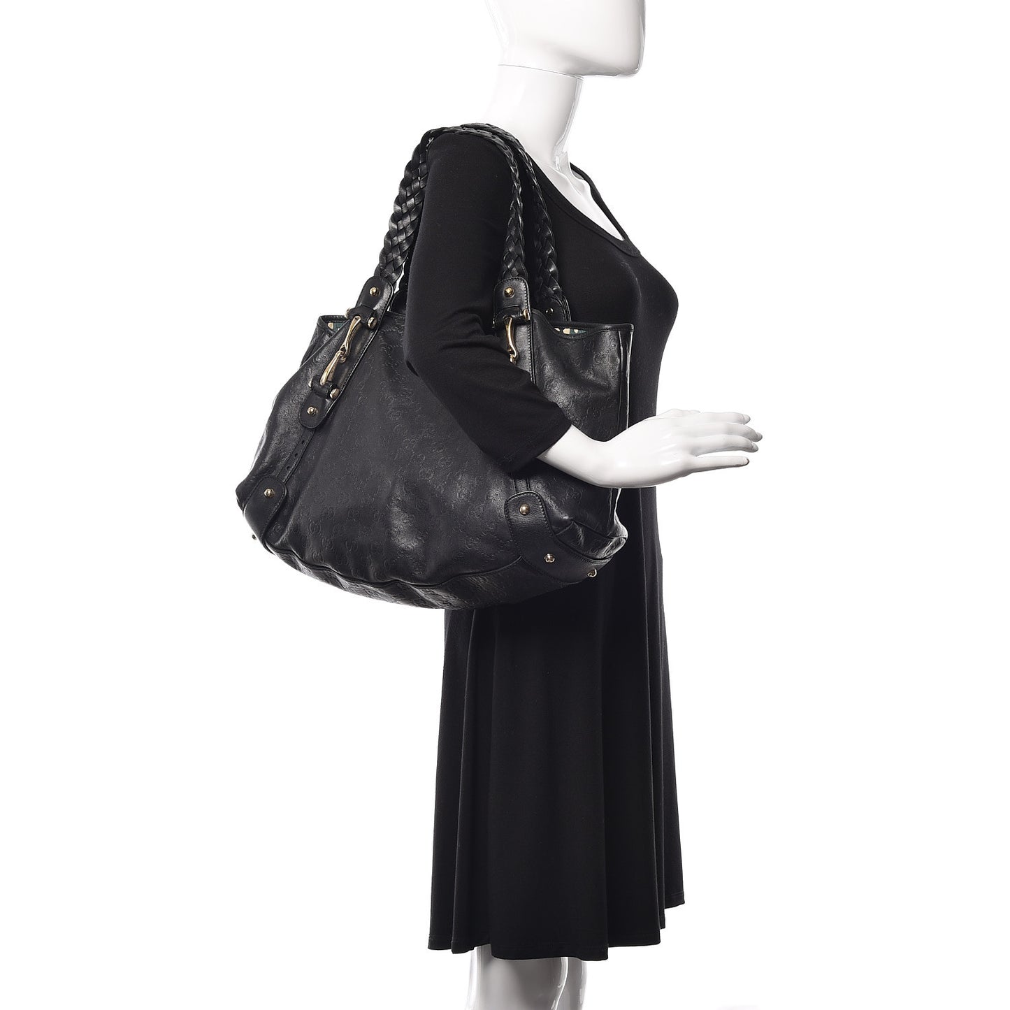 Guccissima Medium Pelham Shoulder Bag Black