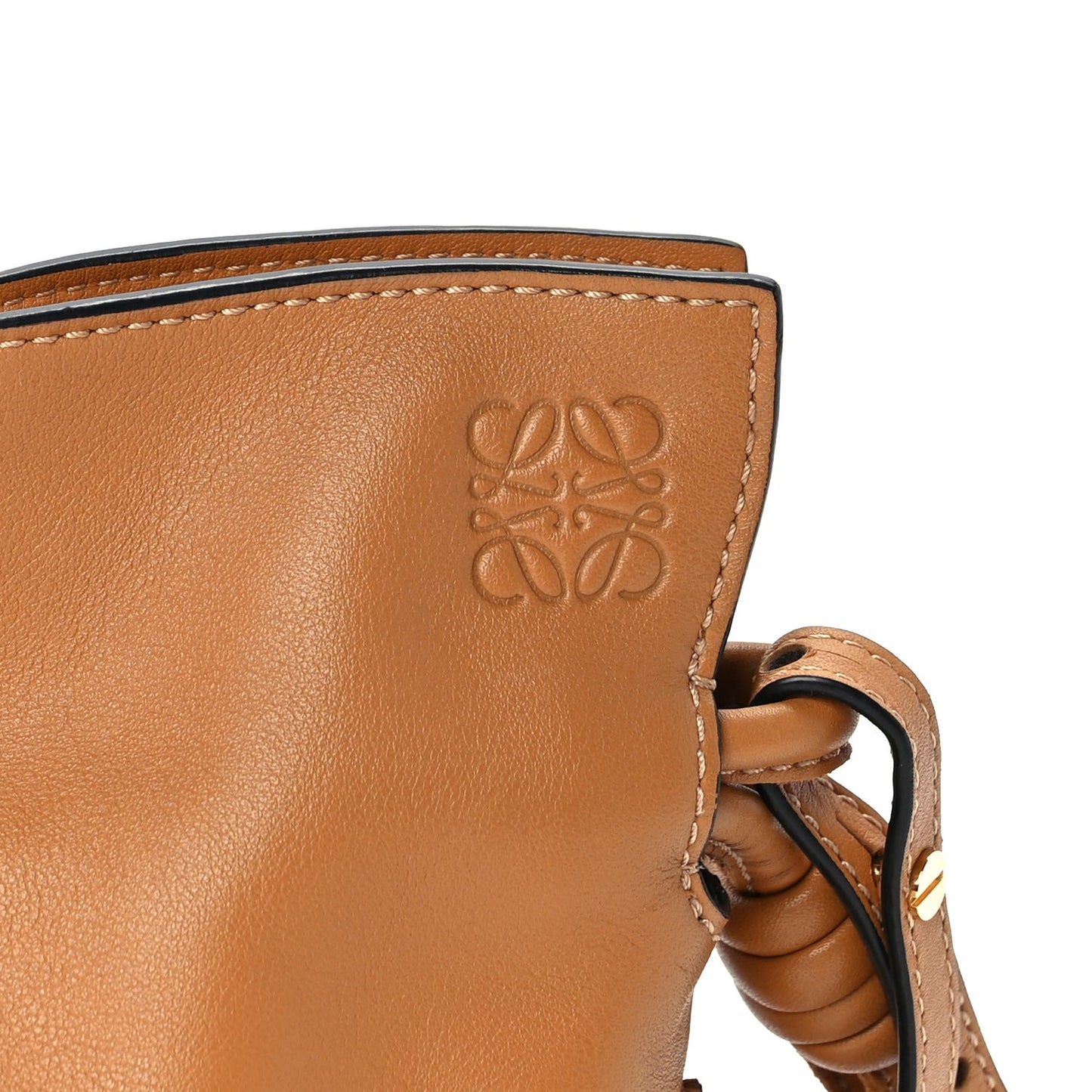 Calfskin Mini Flamenco Knot Clutch Warm Desert
