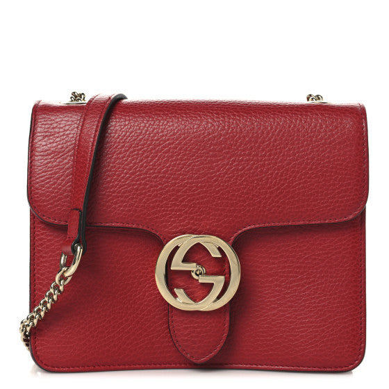 Gucci Dollar Calfskin Small Interlocking G Shoulder Bag Red 1 of 1
