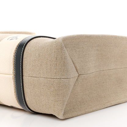 Chloe Linen Calfskin Medium Woody Ribbon Tote White Black 11 of 11