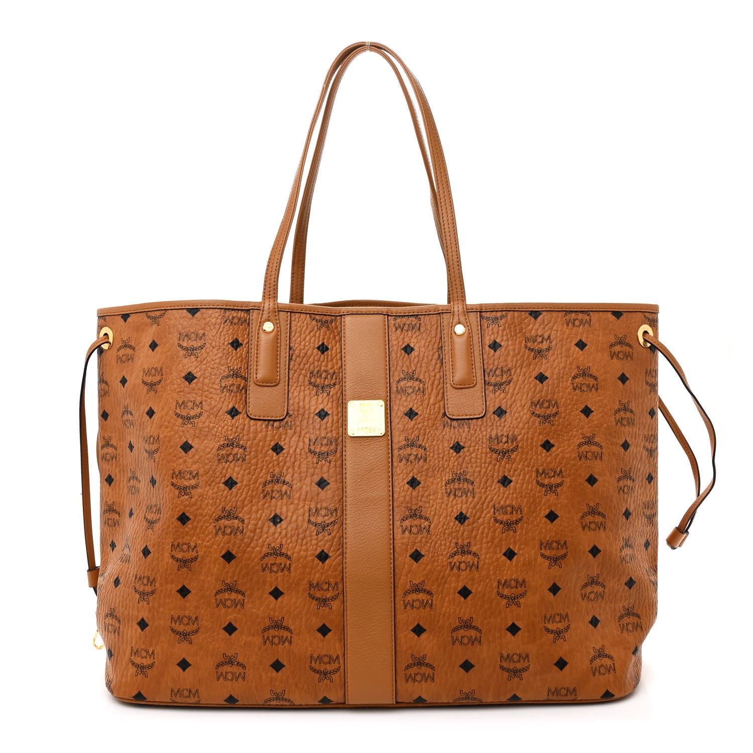 MCM Visetos Large Liz Reversible Shopper Tote Cognac 1 of 10