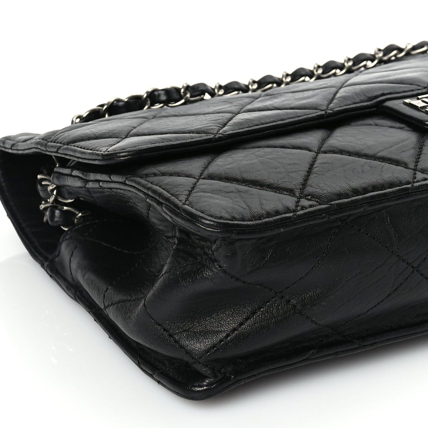 Washed Lambskin Jumbo Take Away Flap Black