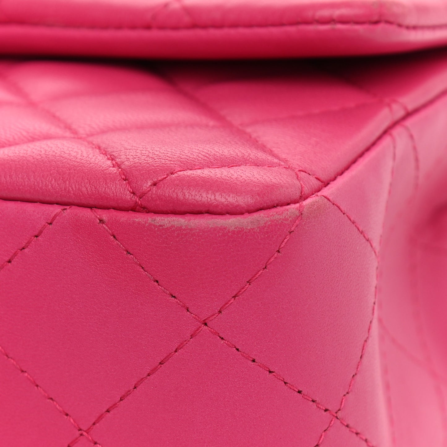 Lambskin Quilted Mini Rectangular Flap Fuchsia