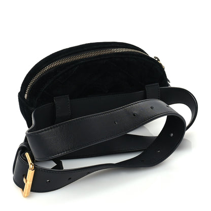 Gucci Velvet Matelasse GG Marmont Belt Bag  95 38 Black 2 of 8