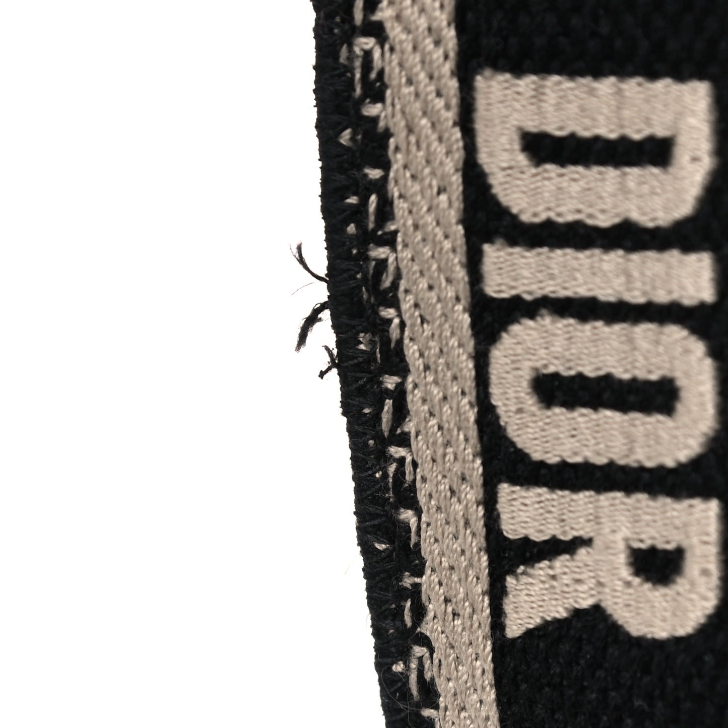 Canvas Embroidered Shoulder Strap Black