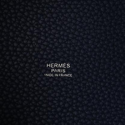 Hermes Taurillon Clemence Swift Eclat Picotin Lock 18 PM Bleu Encre Bleu Zellige 5 of 7