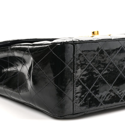 Chanel Patent Quilted XL Jumbo Single Flap Black 10 of 11