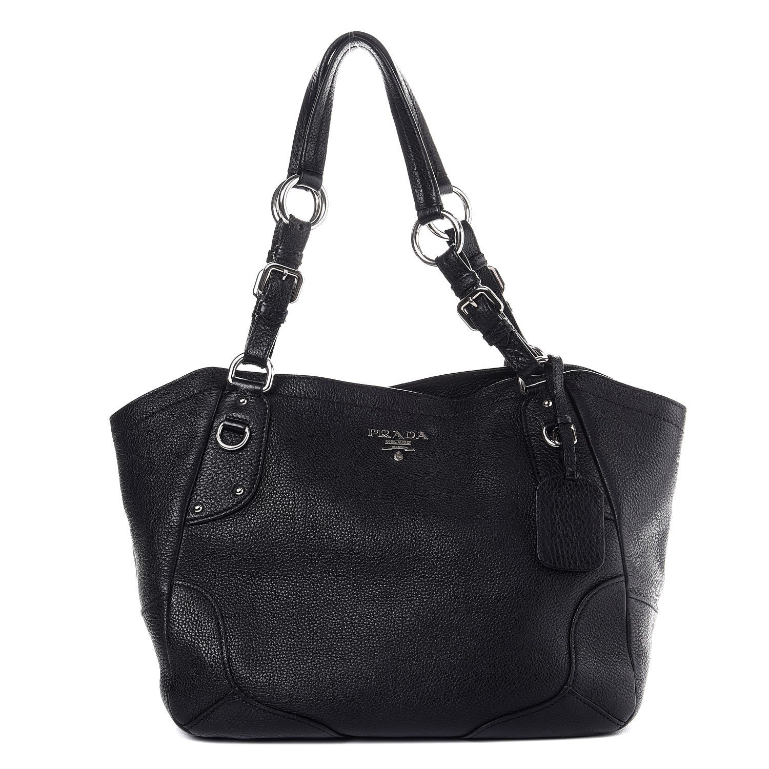 Prada Vitello Daino Shoulder Bag Black 1 of 12