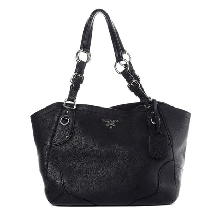 Prada Vitello Daino Shoulder Bag Black 1 of 12