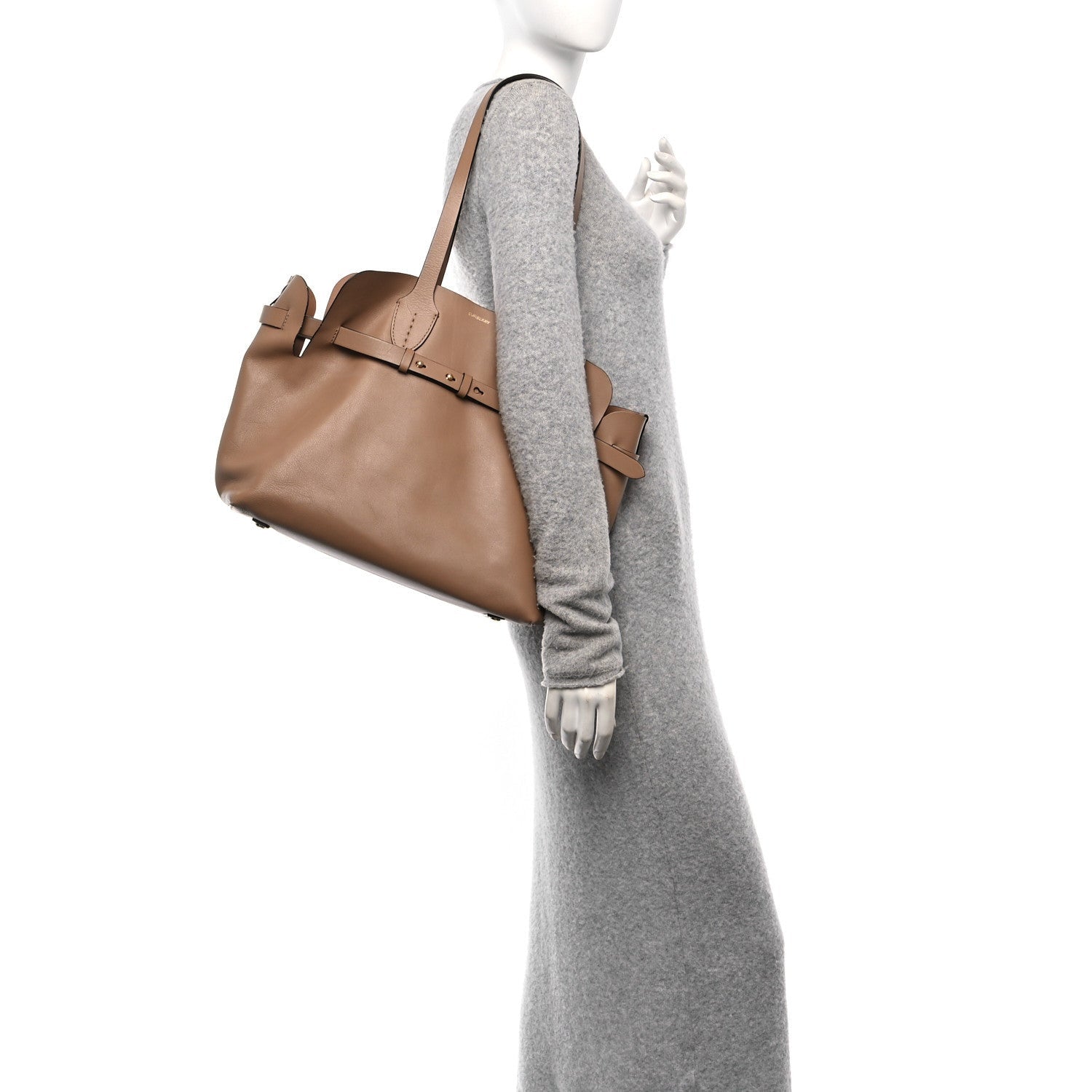Burberry Soft Smooth Calfskin Medium Tote Limestone 2 of 7