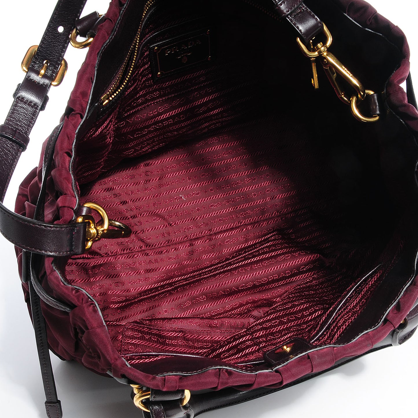Tessuto Nylon Gaufre Tote Bordeaux