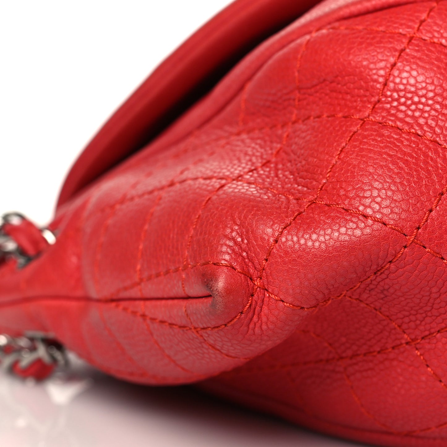 Caviar Half Moon Flap Red