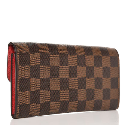 Louis Vuitton Damier Ebene Emilie Wallet Red 3 of 8