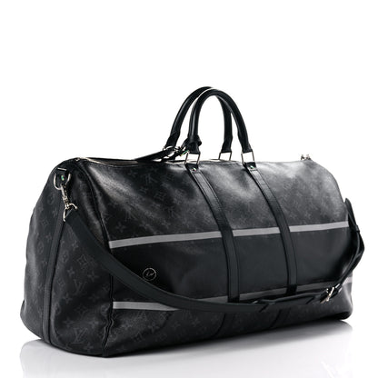 Louis Vuitton X FUJIWARA Monogram Eclipse Flash Fragment Keepall Bandouliere 55 3 of 32