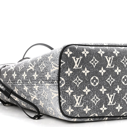 Louis Vuitton Denim Monogram Jacquard Neverfull MM Grey 9 of 10